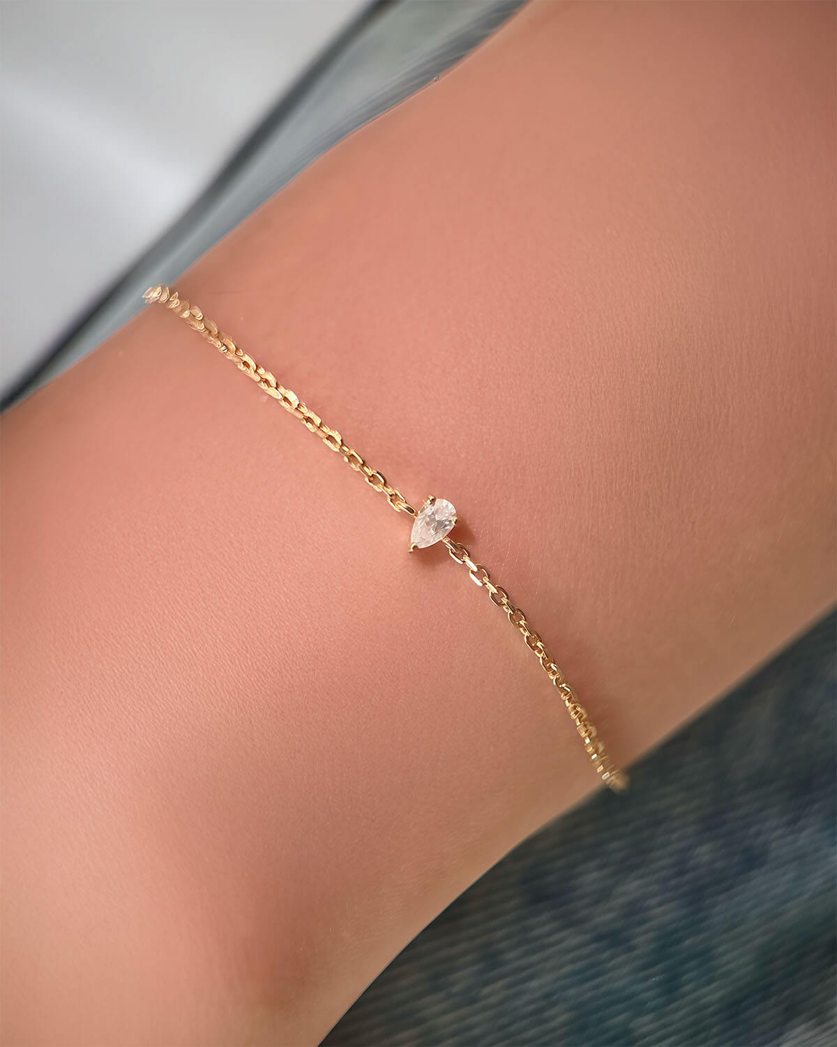 Stella Grace – Pear Diamond Gold Bracelet