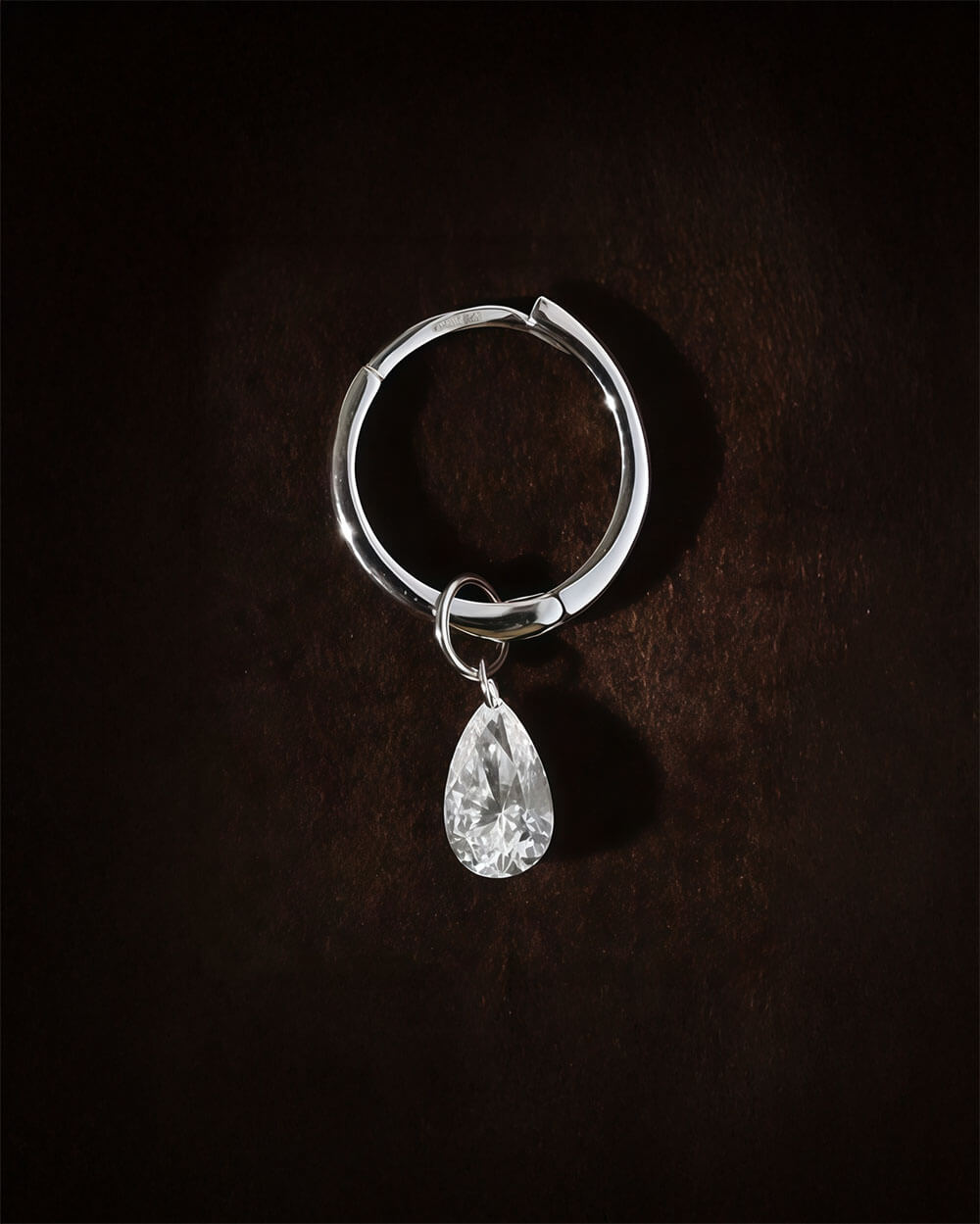 Nova Drop – Pear Drilled Diamond Earring