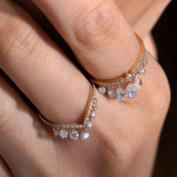 Nova Vee – Drilled Round Diamond Stacking Ring