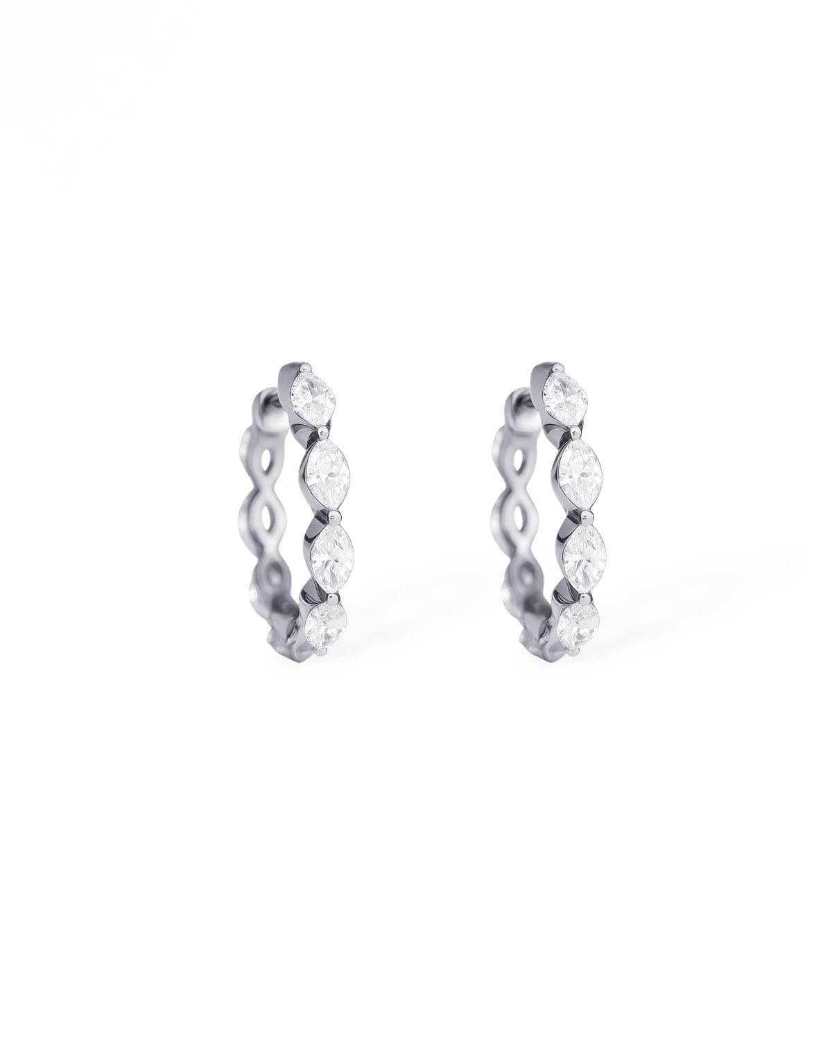 Vela Loop – Marquise Diamond Huggie Earrings