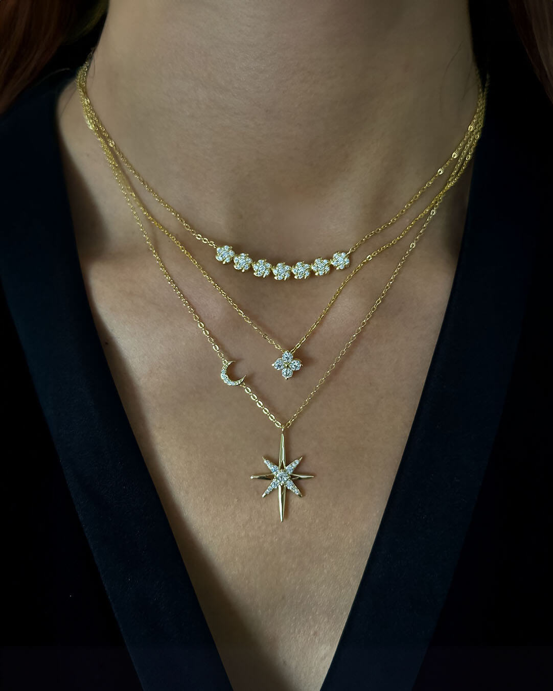 Ivy Spark – Four Stone Lucky Clover Necklace