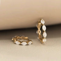 Vela Loop – Marquise Diamond Huggie Earrings