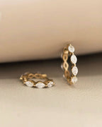 Vela Loop – Marquise Diamond Huggie Earrings