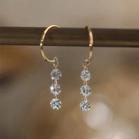 Serein Trio – Three Drilled Diamond Drop Earrings