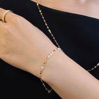 Celeste Drilled Diamond Sequin Chain Necklace