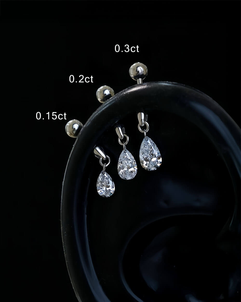 Mira Shapes – Drilled Lab Diamond Stud Earrings