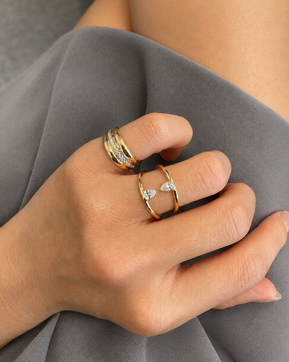Marlow Twin Pear Diamond Ring
