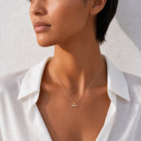 Aveline Small Diamond T Bar Necklace