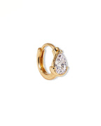 Dual Gleam – Pear & Radiant Diamond Huggie Earrings