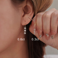 Serein Trio – Three Drilled Diamond Drop Earrings