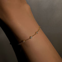 Elora Glint - Dainty Diamond Gold Bracele