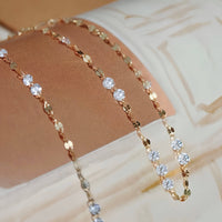 Celeste Drilled Diamond Sequin Chain Necklace