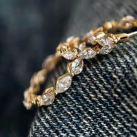 Vela Loop – Marquise Diamond Huggie Earrings