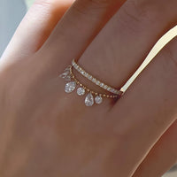 Celeste Arc – Pear Shaped Diamond Ring Adjustable