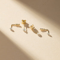Marwen L-Shape Diamond Stud Earrings