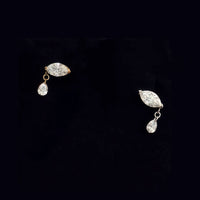 Serein Drop – Marquise Diamond Stud Earrings with Pear Dangle