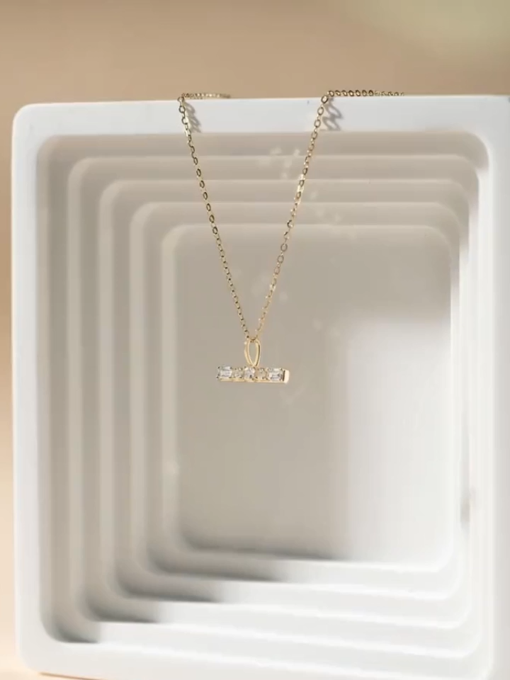 Aveline Small Diamond T Bar Necklace