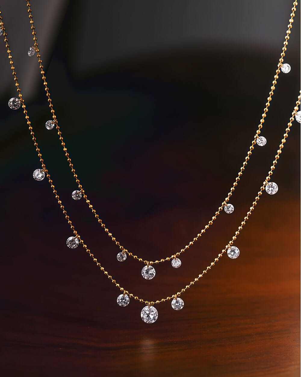 Stella Flow – 11 Diamonds Bead Necklace