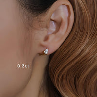Dual Gleam – Pear & Radiant Diamond Huggie Earrings