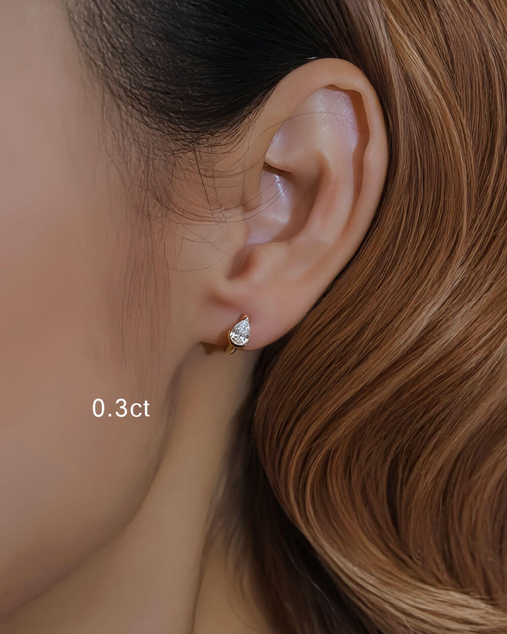 Dual Gleam – Pear & Radiant Diamond Huggie Earrings