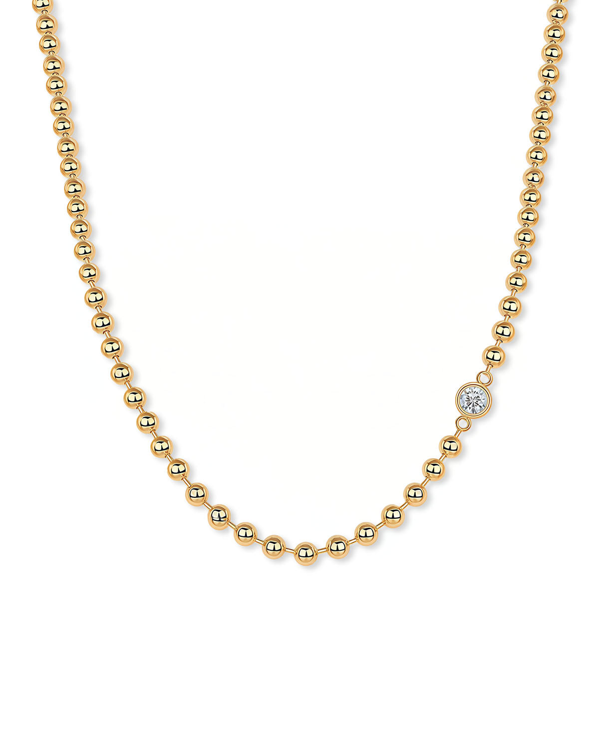 Vanya Orbit - 0.5ct Lab Diamond Beaded Necklace
