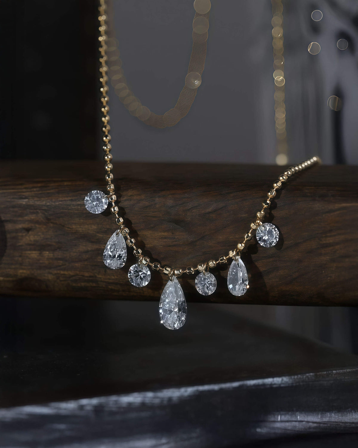 Lumi Drop – Pear Beaded Necklace