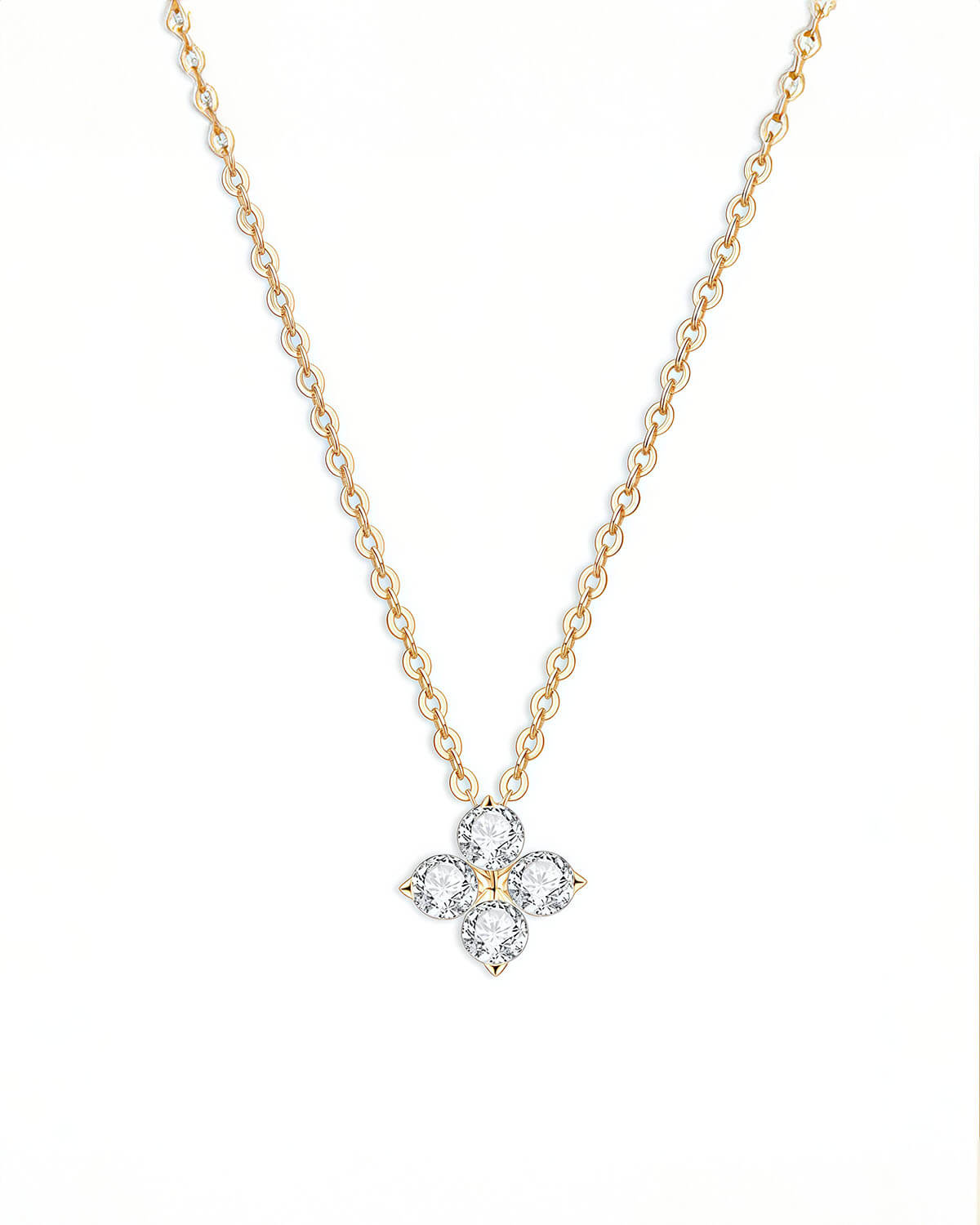 Ivy Spark – Four Stone Lucky Clover Necklace
