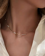 Celeste Drilled Diamond Sequin Chain Necklace