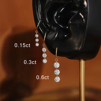 Serein Trio – Three Drilled Diamond Drop Earrings