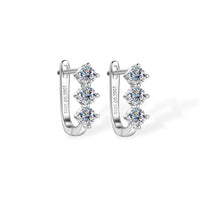 Liberty Orbit - Triple Stone Huggies Earrings