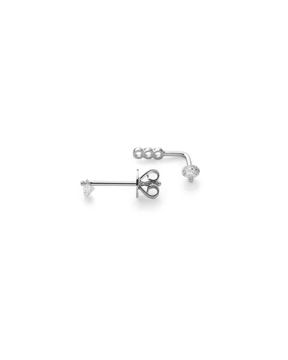 Marwen L-Shape Diamond Stud Earrings