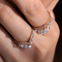 Luna Drip – Pear Shaped Drilled Diamond Ring