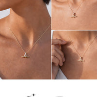 Vela Princess Lab Diamond T Bar Pendant