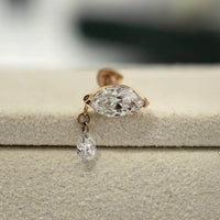 Serein Drop – Marquise Diamond Stud Earrings with Pear Dangle