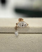 Serein Drop – Marquise Diamond Stud Earrings with Pear Dangle