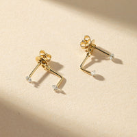 Marwen L-Shape Diamond Stud Earrings