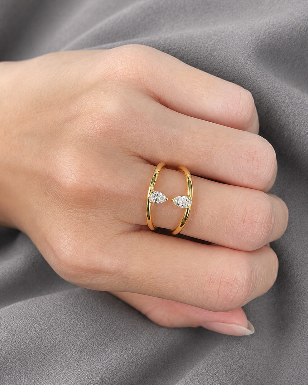 Marlow Twin Pear Diamond Ring