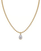 Serene Note – Lab Solitaire Diamond Beaded Necklace
