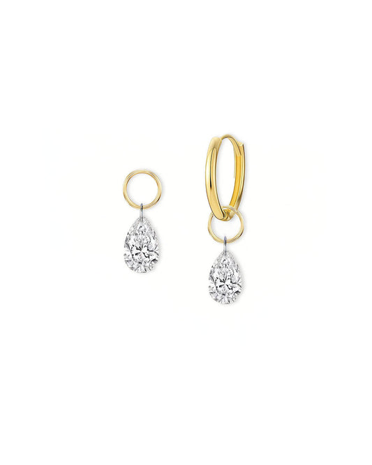 Nova Drop – Pear Drilled Diamond Earring
