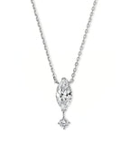 Stellar Drop – Marquise & Round Diamond Pendant Necklace