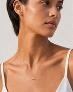 Aveline Small Diamond T Bar Necklace