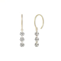 Serein Trio – Three Drilled Diamond Drop Earrings