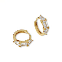 Sora Embrace – Emerald & Pear Cut Huggie Earrings