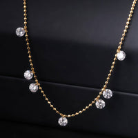 Luna Grace – 7 Diamonds Gold Bead Bracelet