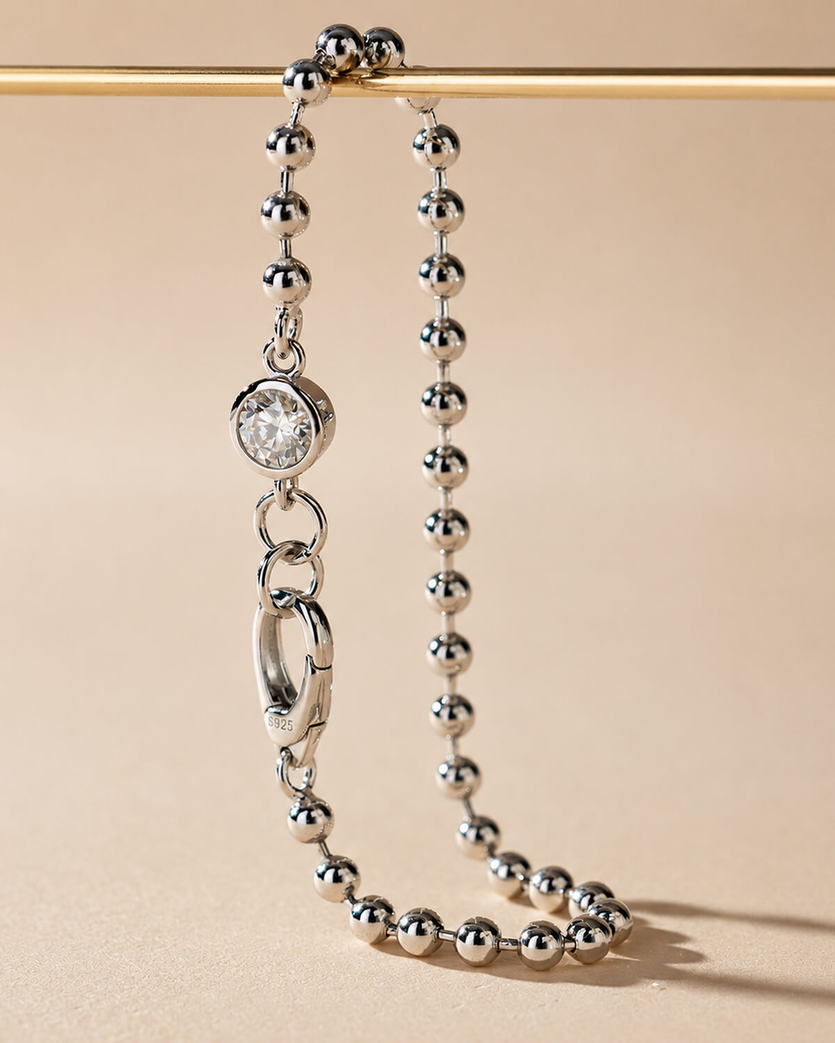 Kiora Bezel Diamond Bead Bracelet