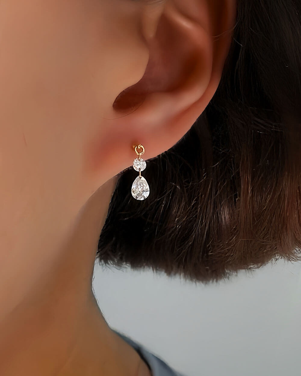 Mira Shapes – Drilled Lab Diamond Stud Earrings