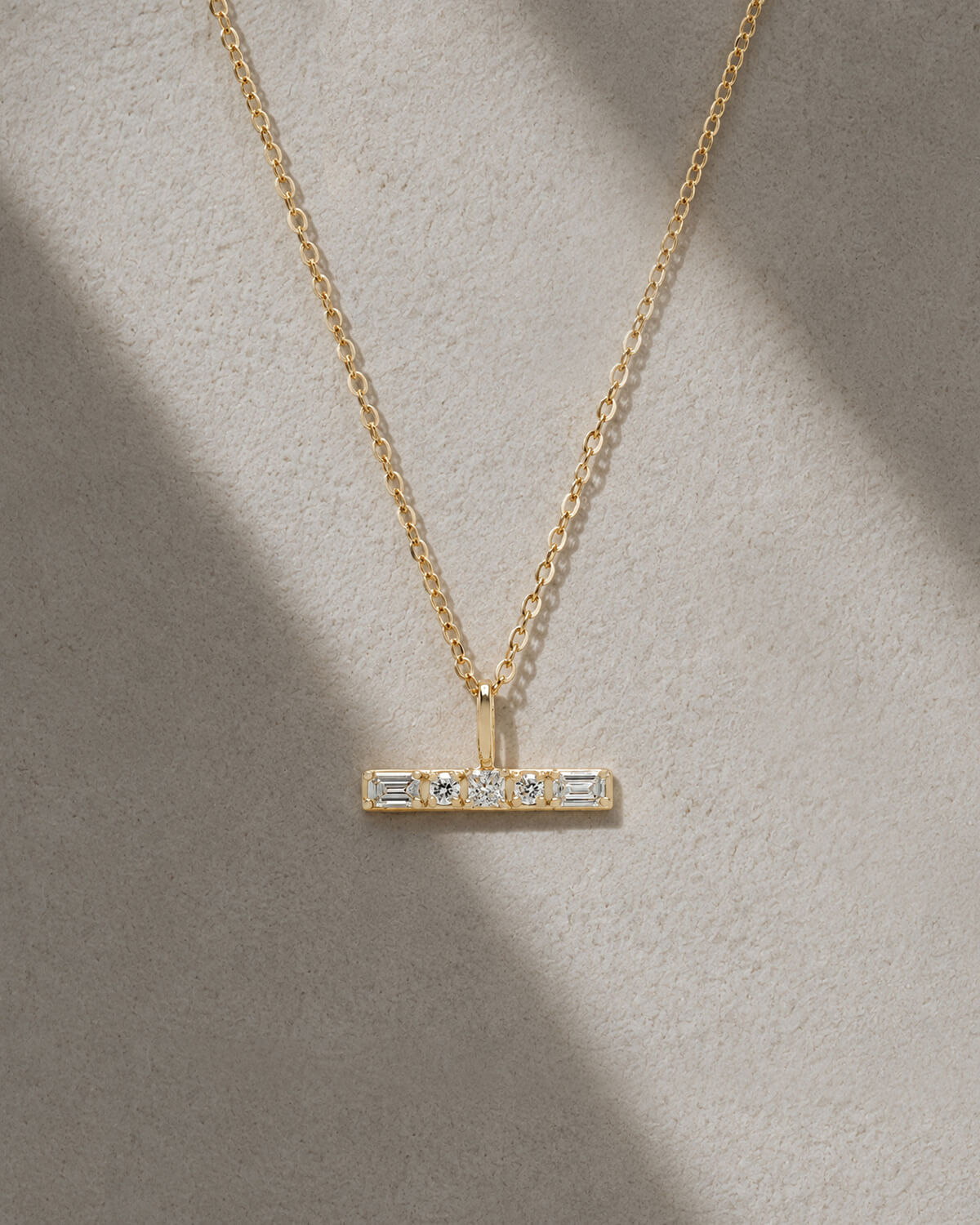 Aveline Small Diamond T Bar Necklace