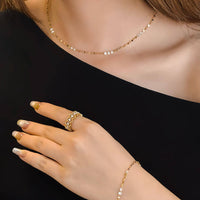 Celeste Drilled Diamond Sequin Chain Necklace