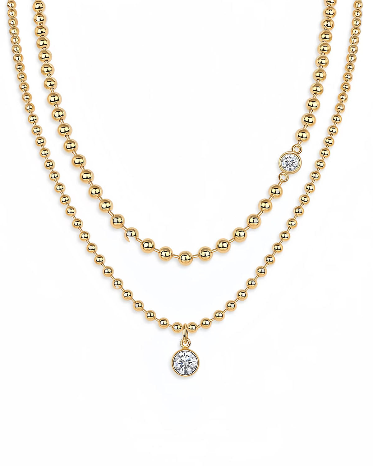 Vanya Orbit - 0.5ct Lab Diamond Beaded Necklace