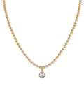 Serene Note – Lab Solitaire Diamond Beaded Necklace